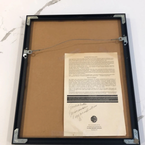 Indigenous totem Pole art print signed 1990  framed - Picture 7 of 8